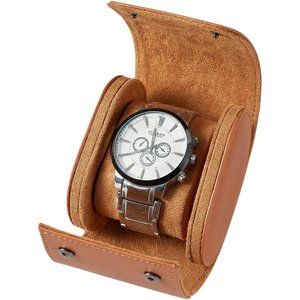 Men Women Brown Leather Watch Case With Perfect Texture